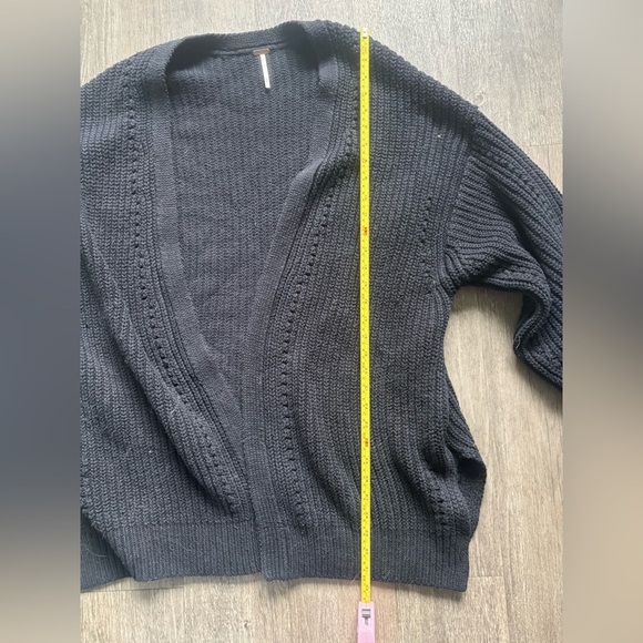 Free People Black Ribbed Knit Cardigan Sweater - Picture 6 of 7